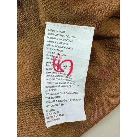 Prana NWT SnakeBite XS Gender Neutral Sweatshirt Tan Brown Outdoor Hike Workout - Picture 14 of 14